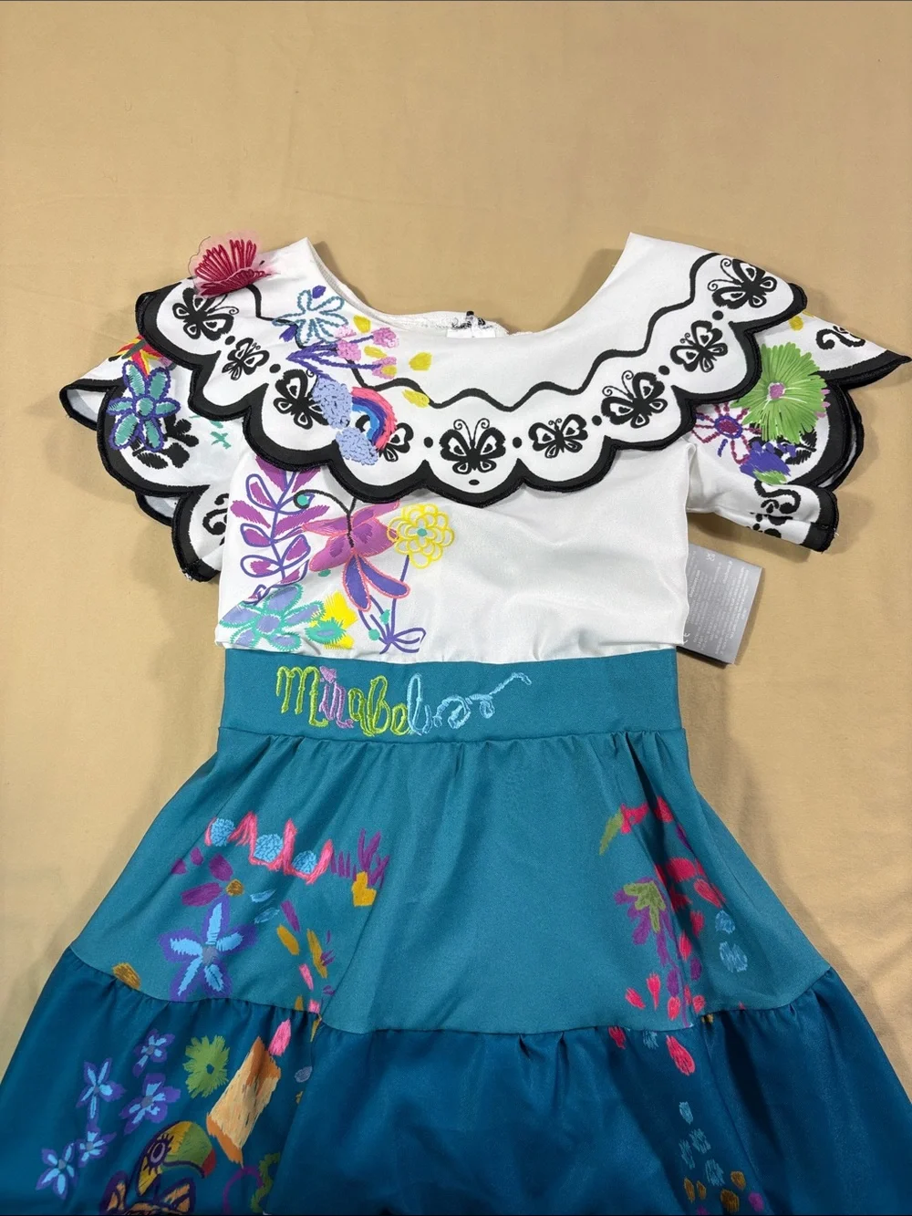 Disney Teal & White Floral Tiered Girls' Costume Dress